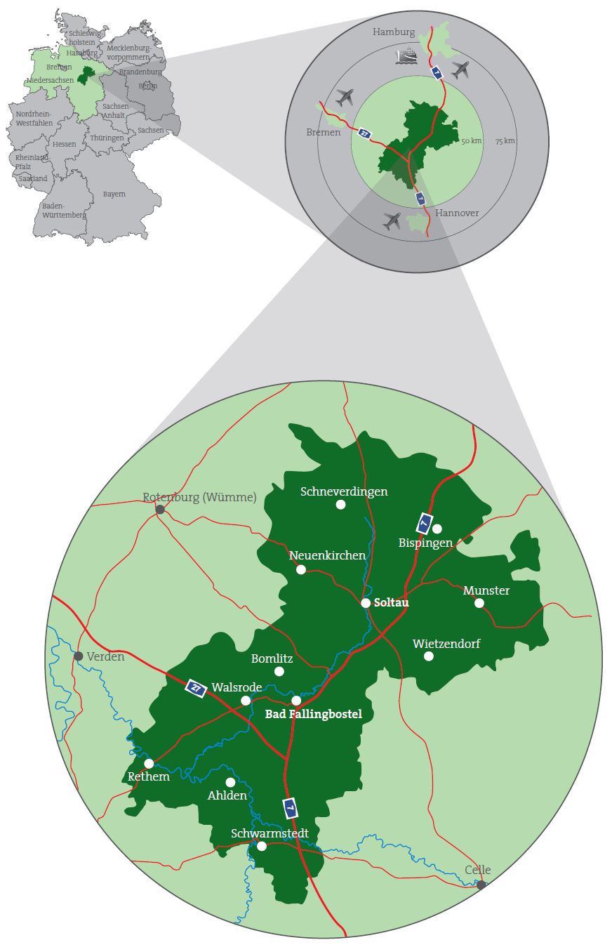 Darstellung des Heidekreises in Niedersachsen